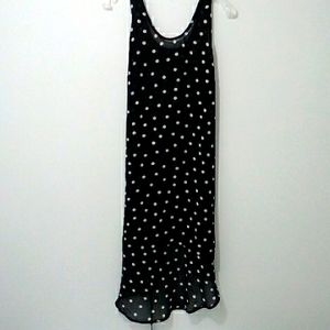 Shear black white polka dots sleeveless cover up